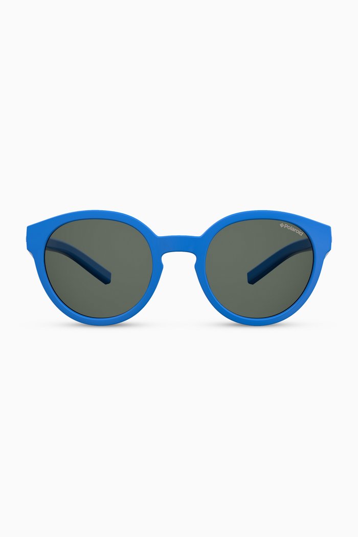 8020/S Round Sunglasses in Polyamide, Blue