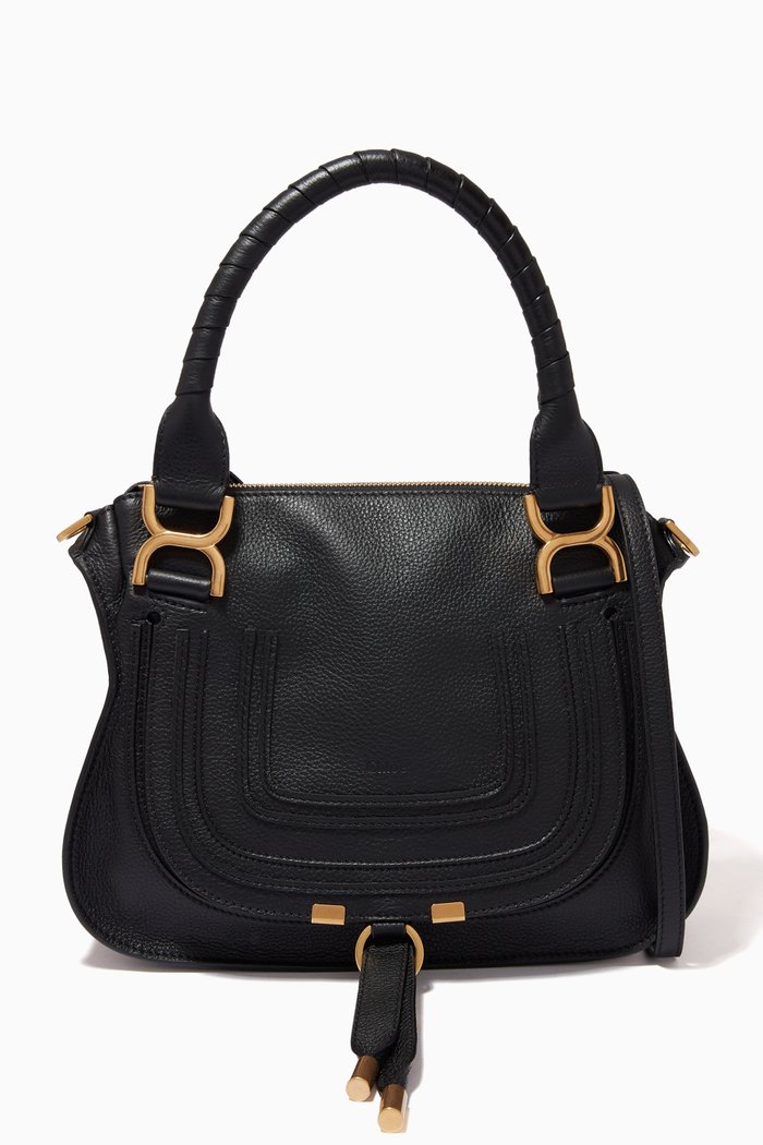 

Marcie Shoulder Bag in Grained Calfskin, Black