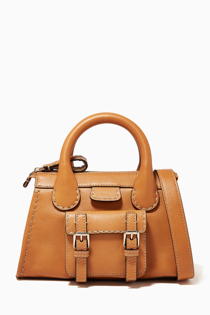 

Mini Edith Bag in Buffalo Leather, Brown