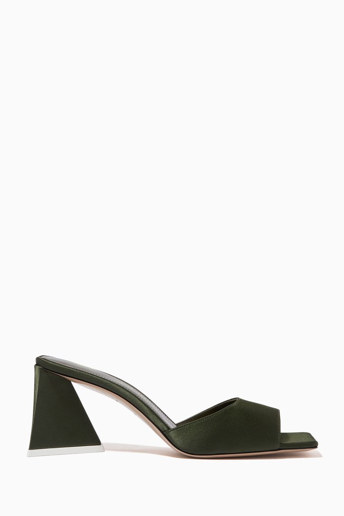 

Devon 75 Mules in Satin, Green