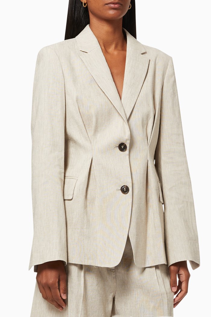 

Madison Blazer in Linen Blend, Neutral