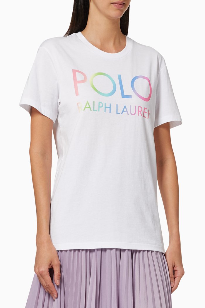 

Big Fit Ombré Logo T-shirt in Cotton, White