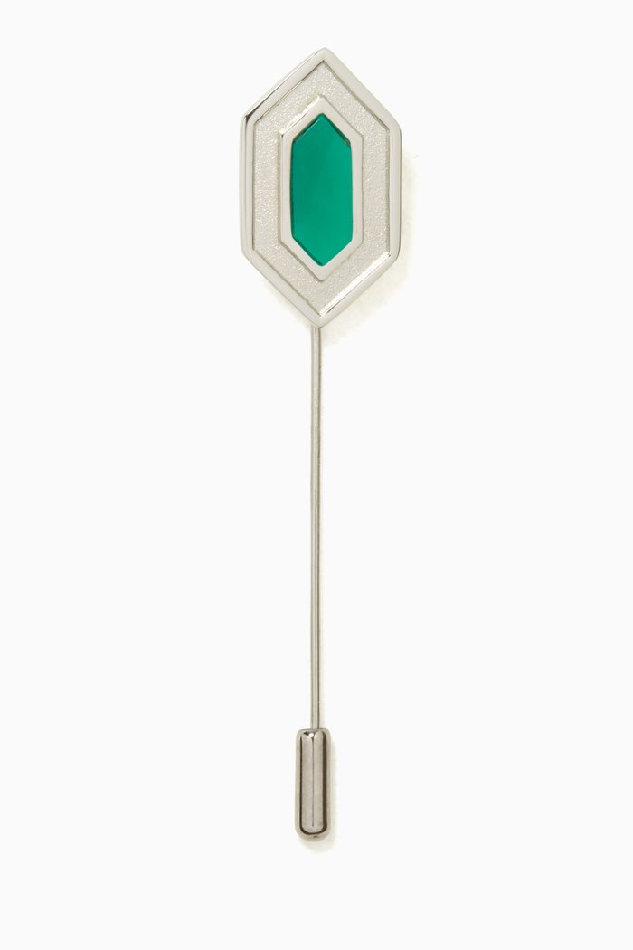

Paralo Lapel Pin in 18kt Platinum Plating, Silver