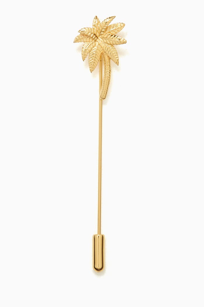 

Palm Tree Small Lapel Pin in Sterling Silver, Gold