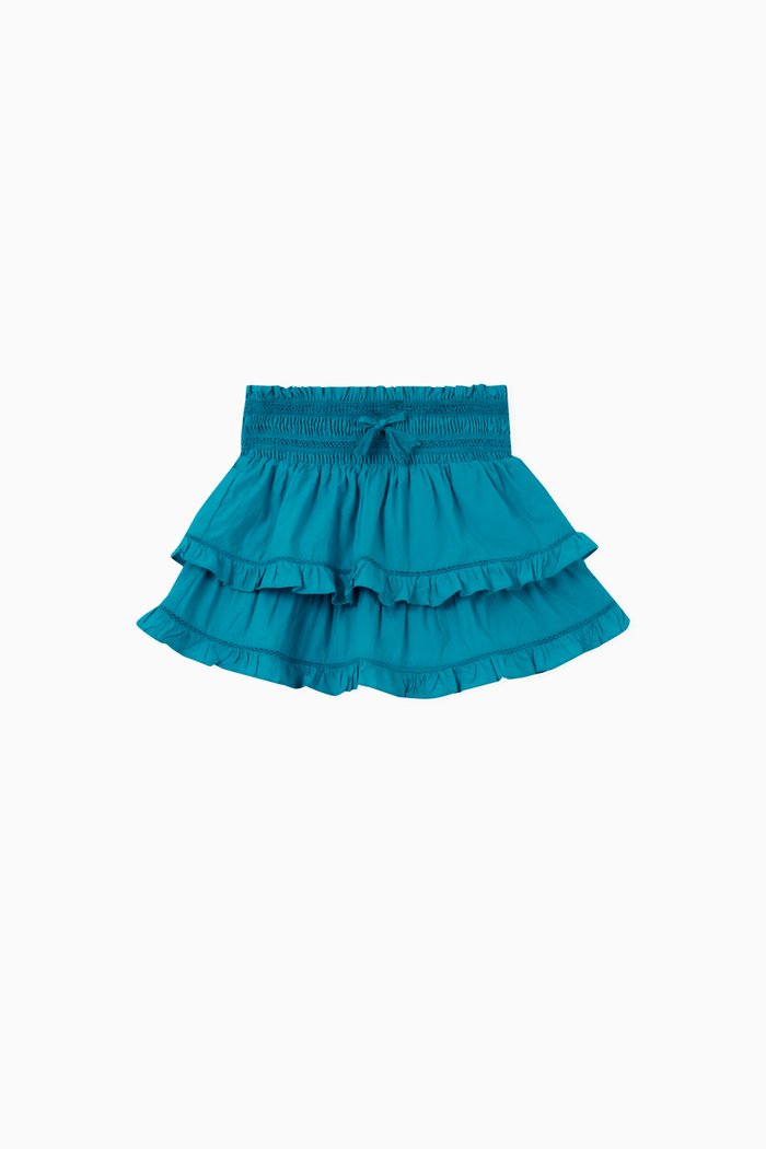 

Ruffled Short Skirt in Organic Cotton, Blue