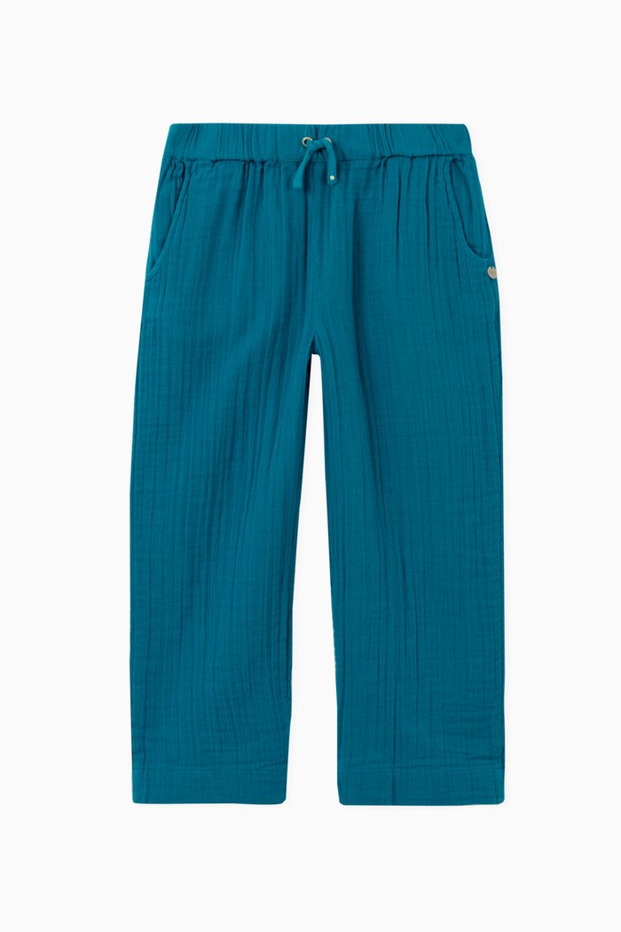 

Loose-fit Ankle Pants in Cotton, Blue