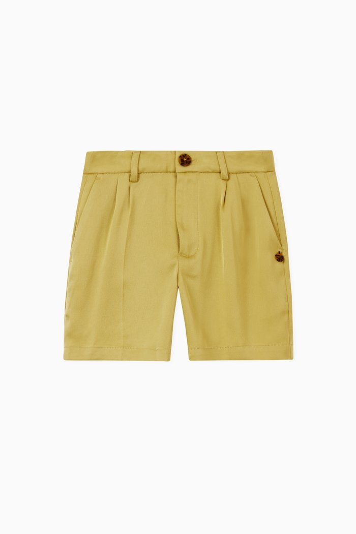 

High-waisted Drapey Shorts, Yellow