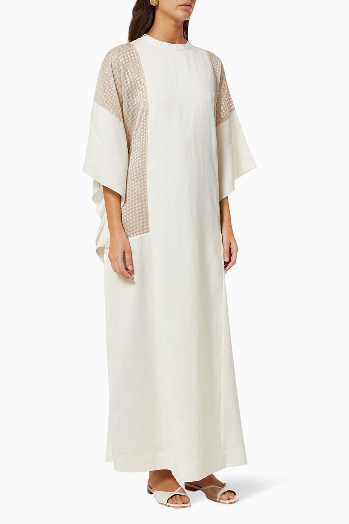 

Embroidered Panel Kaftan, Neutral