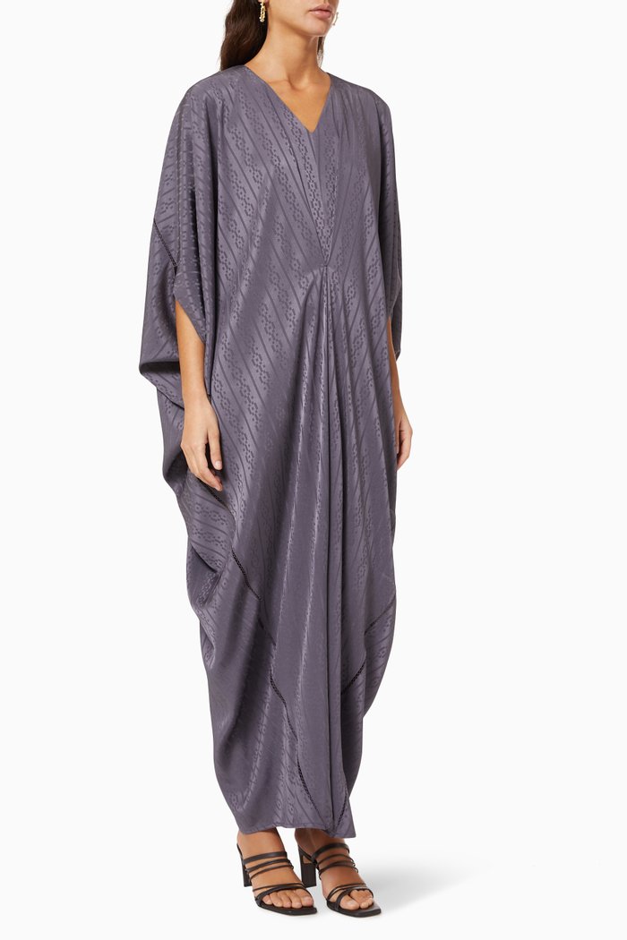 

Draped Satin Kaftan, Grey