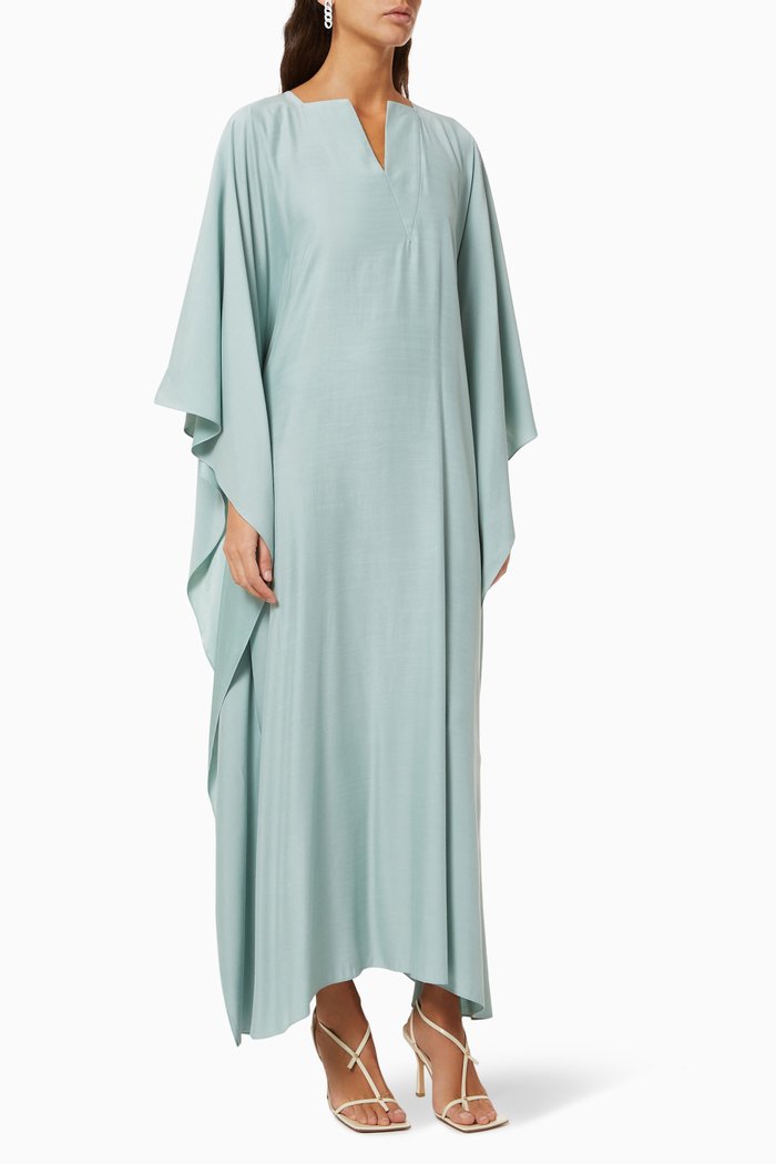 

Aqua Feather Kaftan, Green