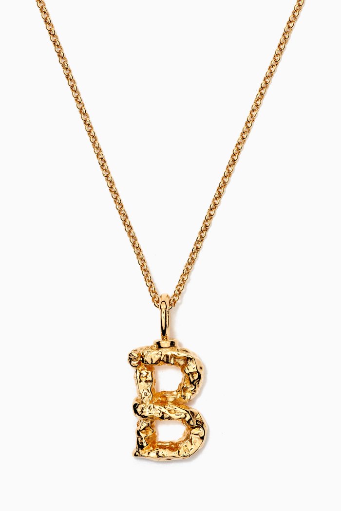 

Alphabet Pendant Necklace in Brass, Gold