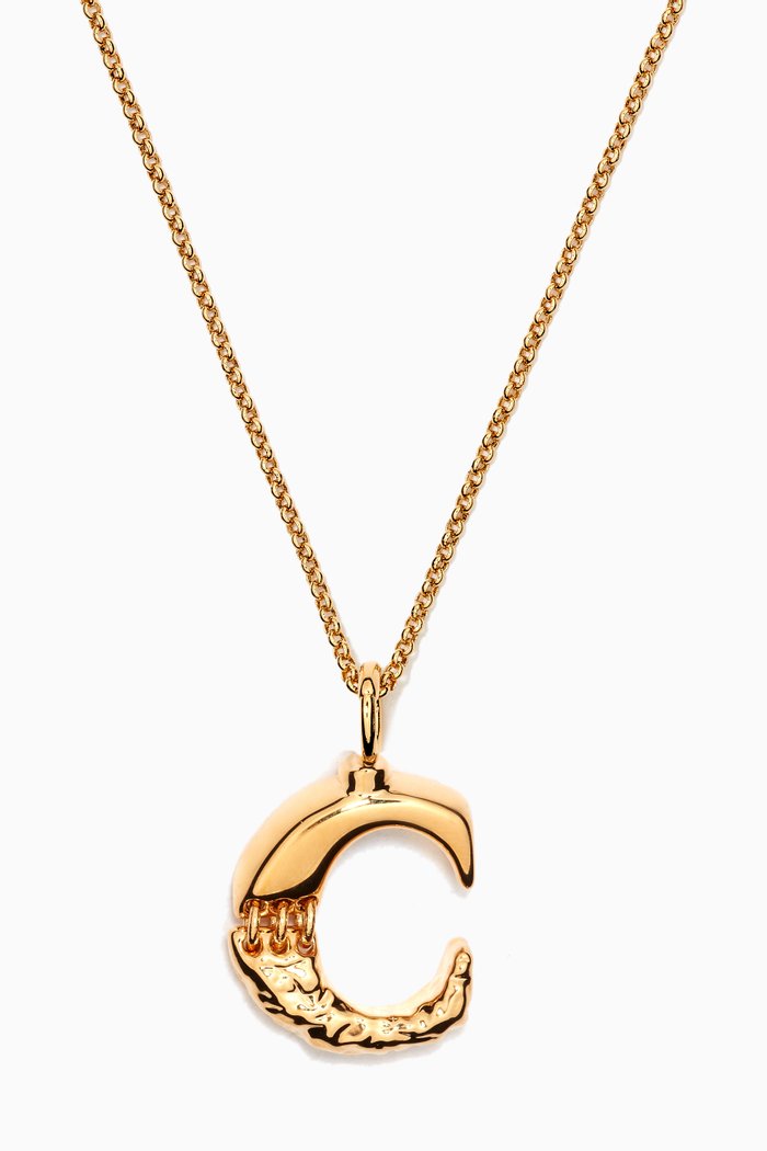 

Alphabet Pendant Necklace in Brass, Gold