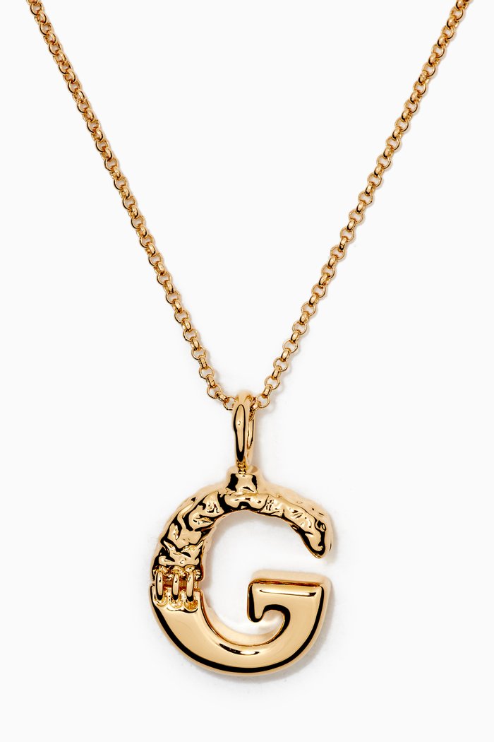 

Alphabet Pendant Necklace in Brass, Gold