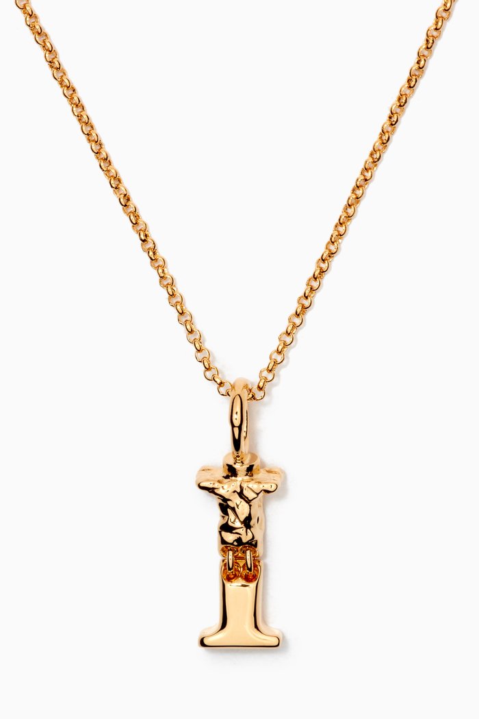 

Alphabet Pendant Necklace in Brass, Gold