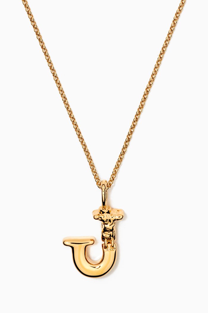 

Alphabet Pendant Necklace in Brass, Gold