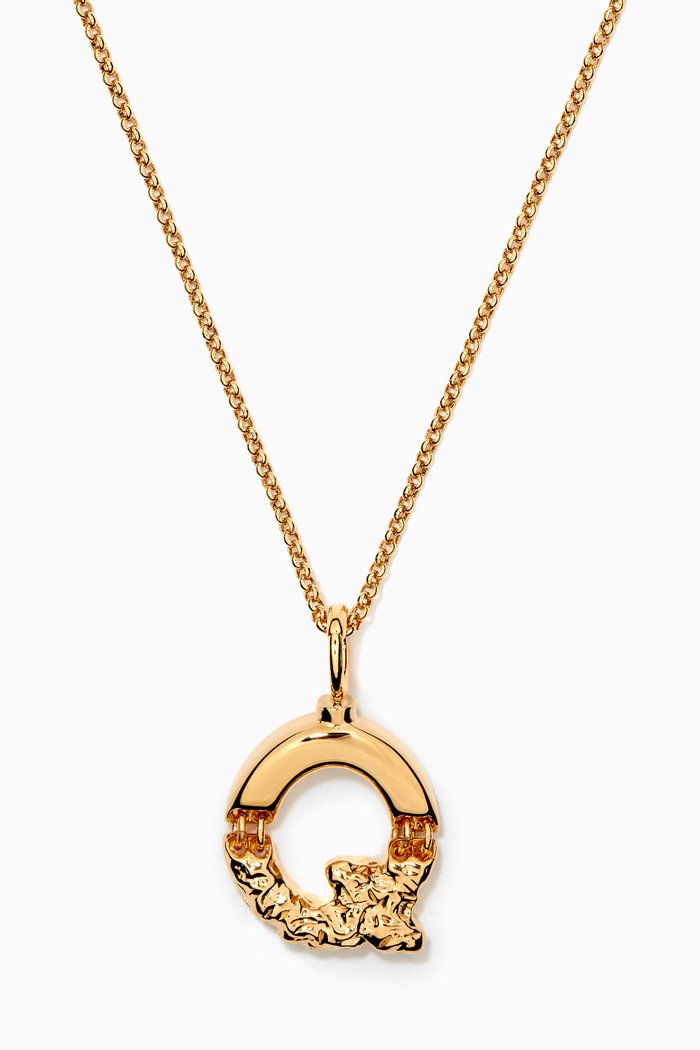 

Alphabet Pendant Necklace in Brass, Gold