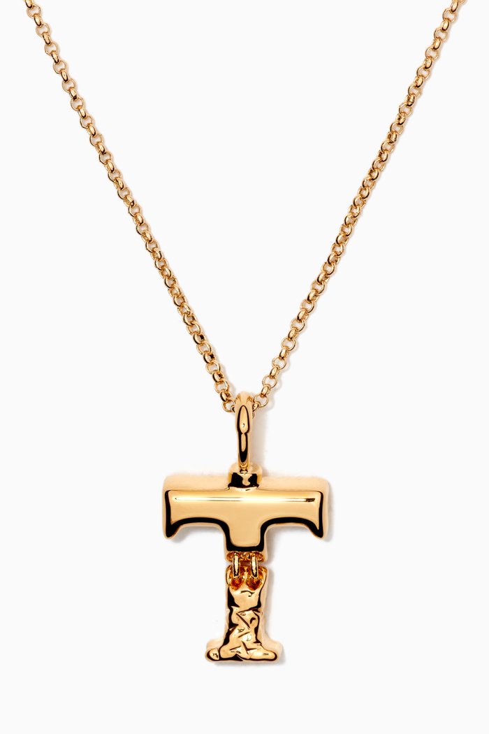 

Alphabet Pendant Necklace in Brass, Gold