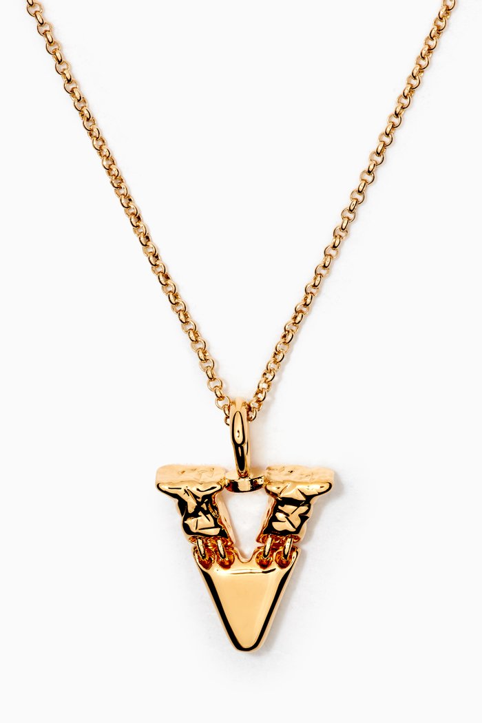 

Alphabet Pendant Necklace in Brass, Gold
