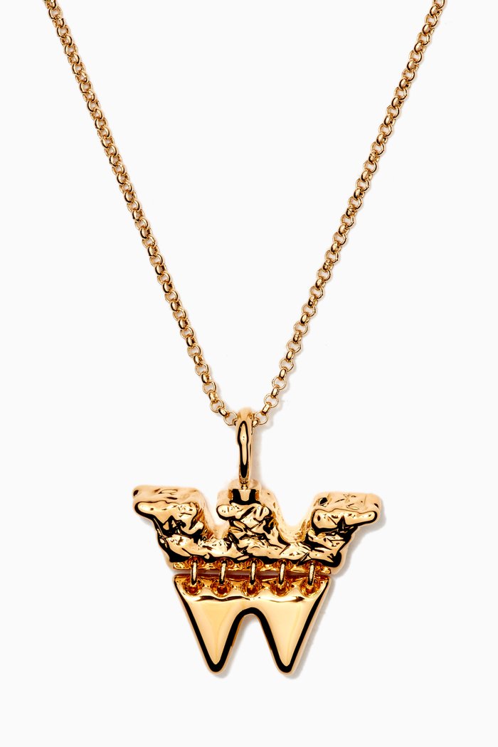 

Alphabet Pendant Necklace in Brass, Gold
