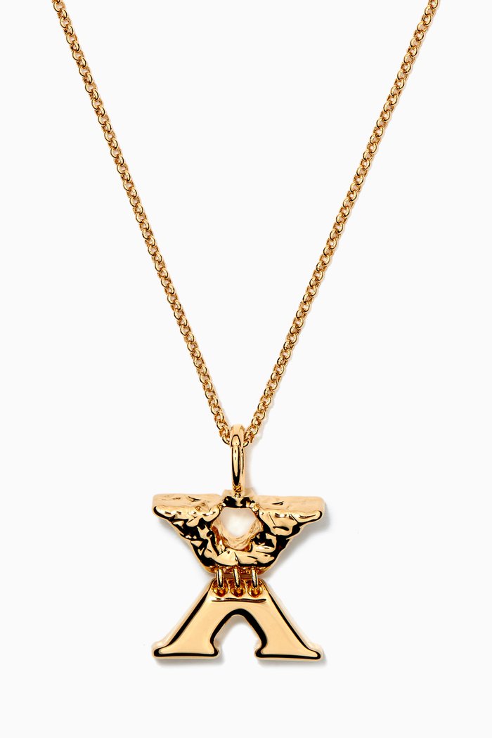 

Alphabet Pendant Necklace in Brass, Gold