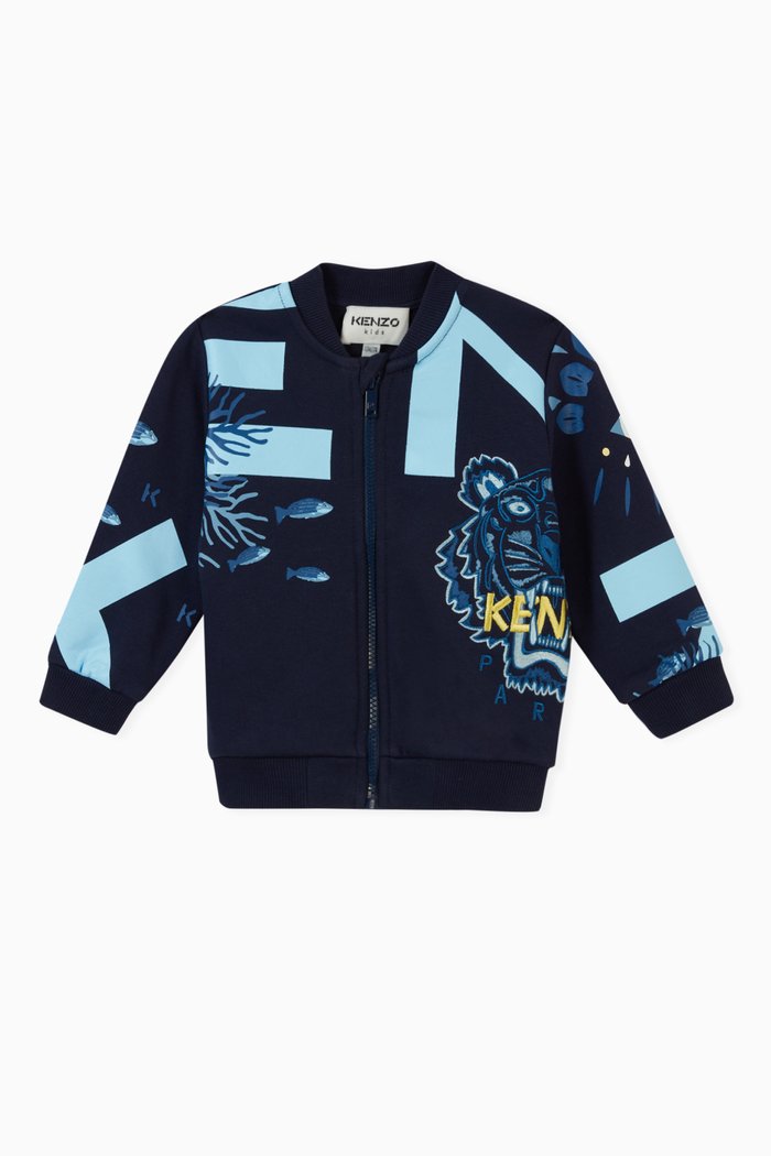 

Kenzo Seabed Sweatshirt in Cotton Jersey, Blue