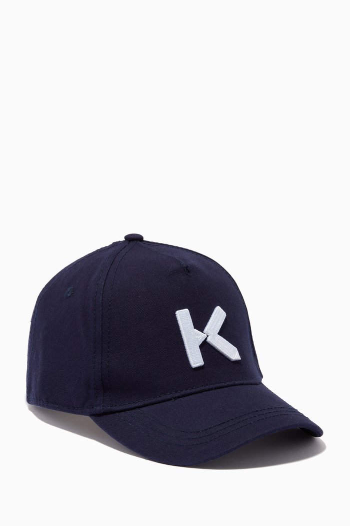 

K-logo Embroidered Baseball Cap in Cotton, Blue
