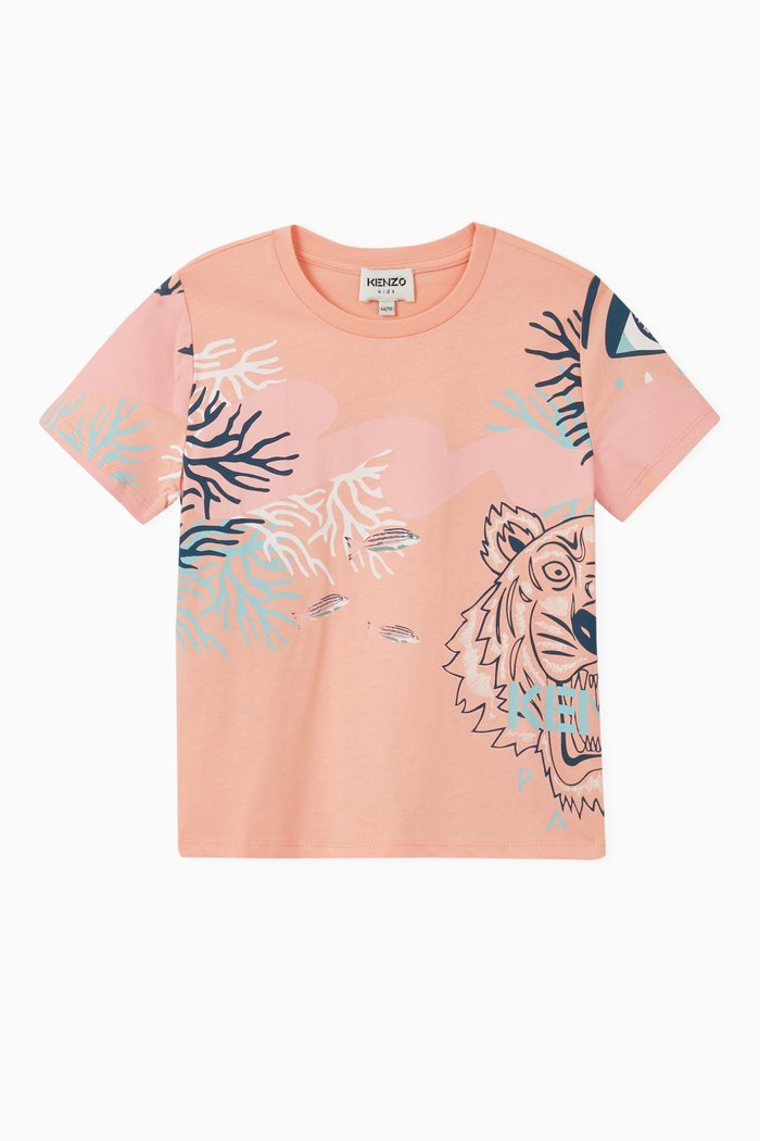 

Kenzo Seabed Graphic T-shirt in Cotton Jersey, Orange