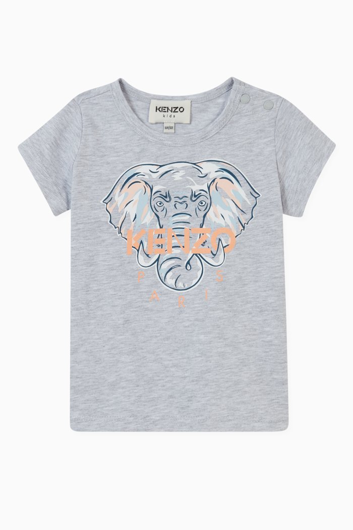 

Kenzo Elephant T-shirt in Organic Cotton, Grey