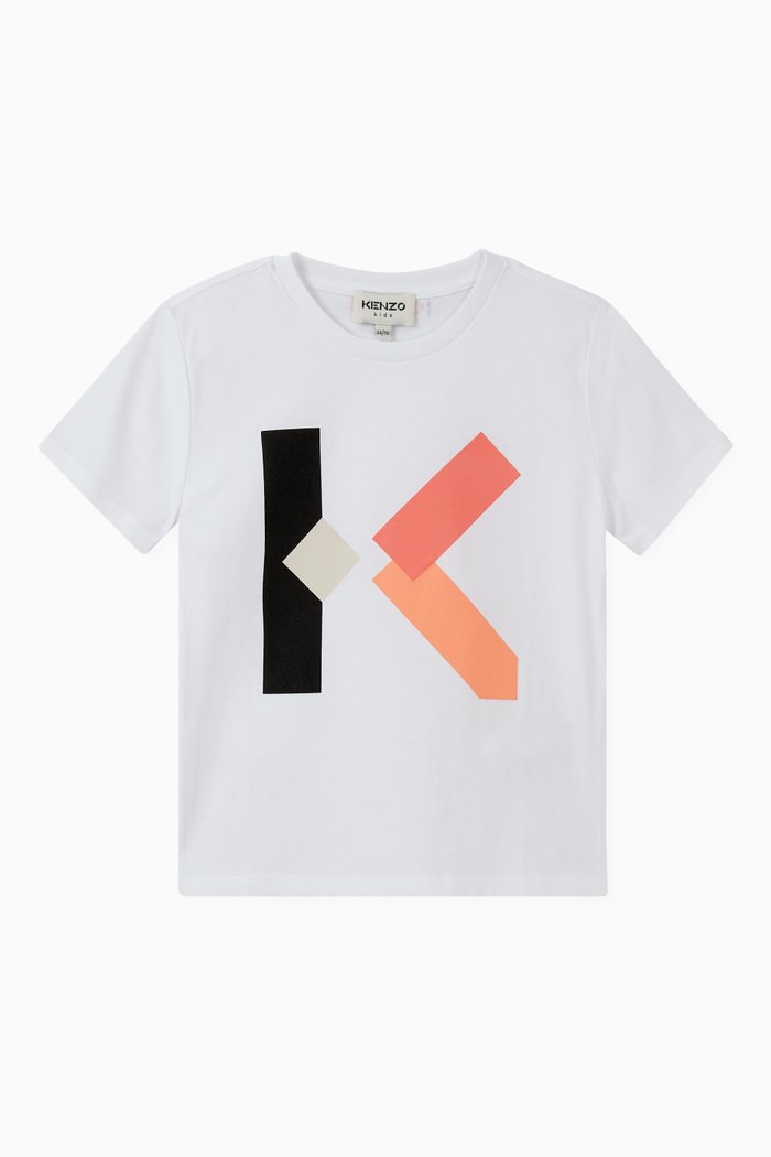 

K-logo Graphic T-shirt in Cotton, White