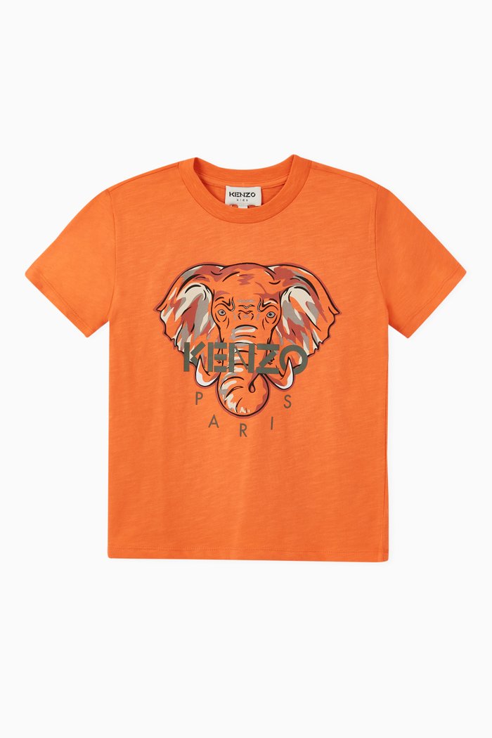 

Kenzo Elephant T-shirt in Organic Cotton, Orange