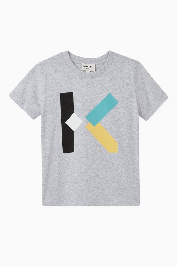 

K-logo Graphic T-shirt in Cotton, Grey