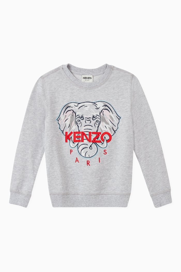 

Kenzo Elephant Sweatshirt in Cotton Jersey, Grey