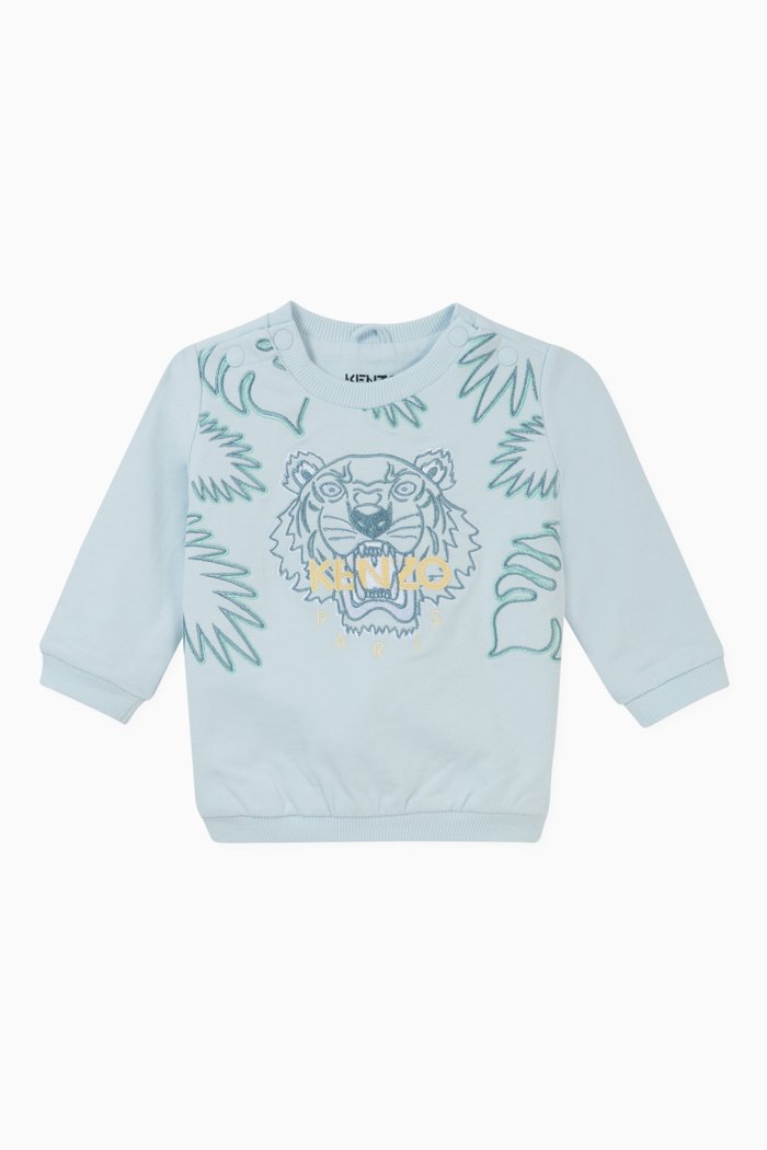 

Kenzo Tiger Sweatshirt in Cotton Jersey, Blue