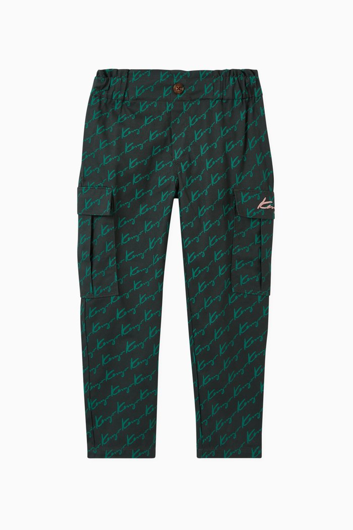 

Kenzo Signature Trousers in Cotton Twill, Green