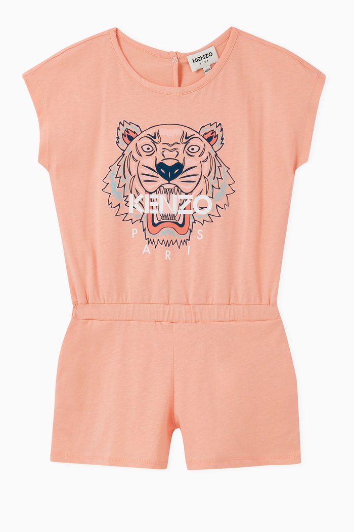 

Kenzo Tiger Playsuit in Cotton Jersey, Orange