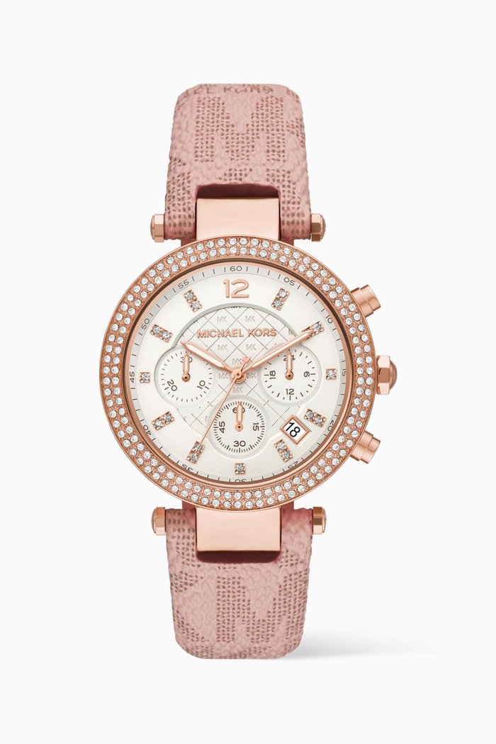 Parker Chronograph Watch, 39mm, Pink