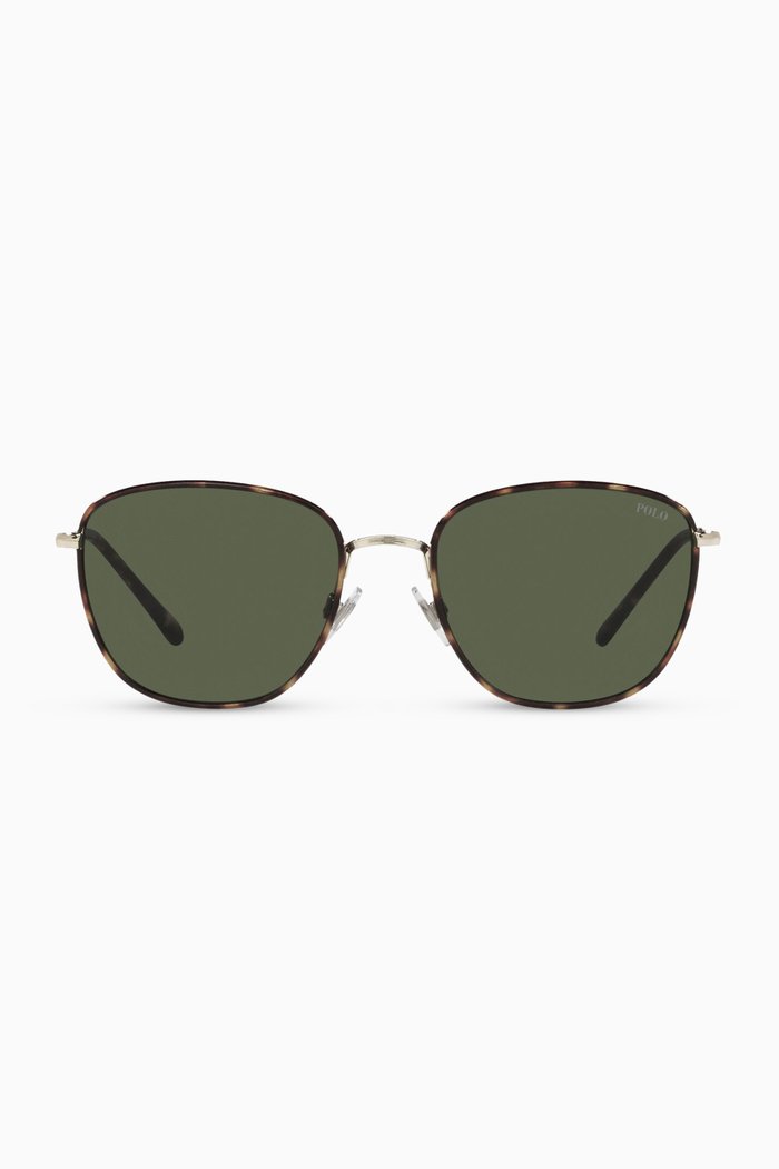 

D Frame Sunglasses in Metal, Brown
