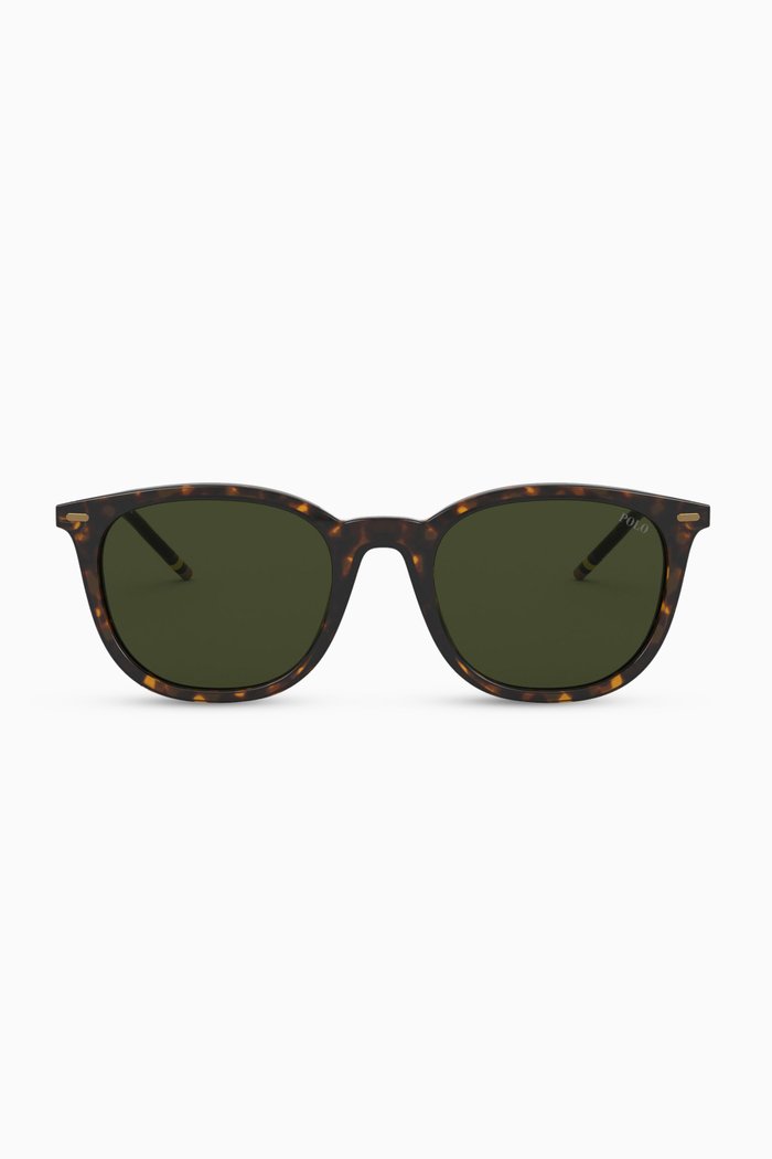 

D Frame Sunglasses in Acetate & Metal, Brown