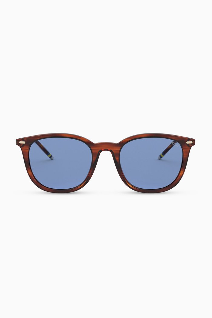 

D Frame Sunglasses in Metal, Brown