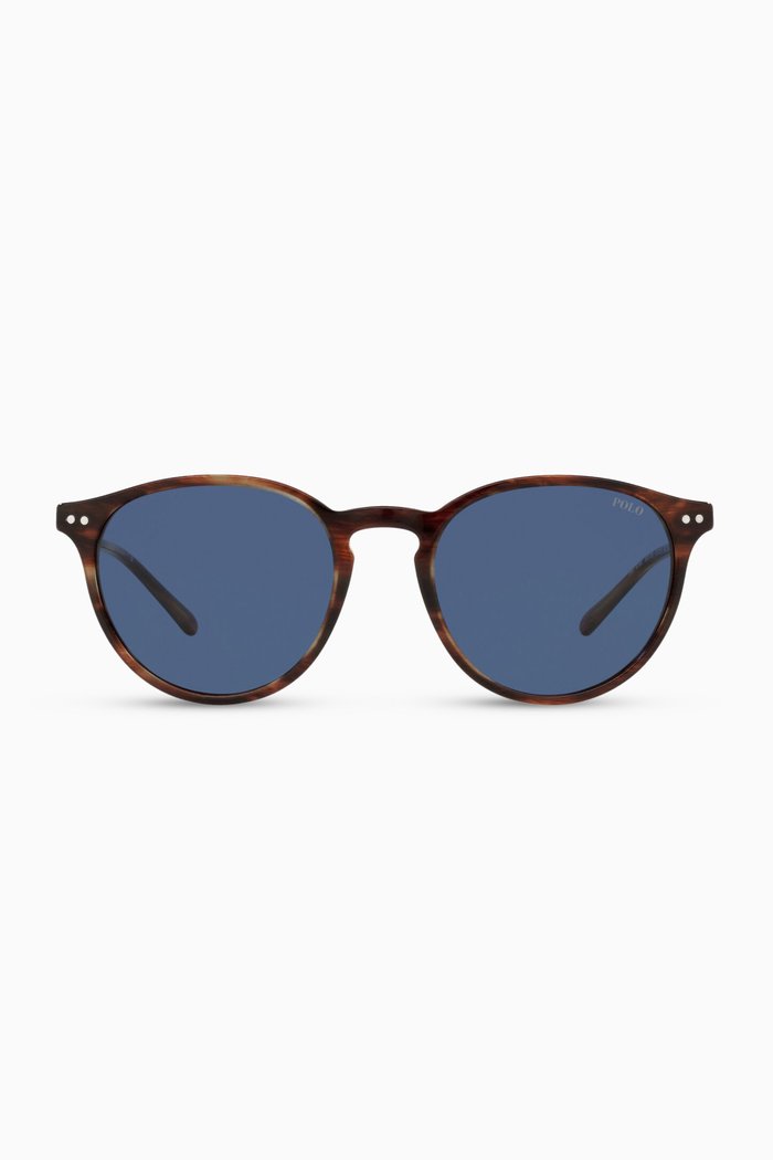 

Wayfarer Round Sunglasses in Steel, Brown