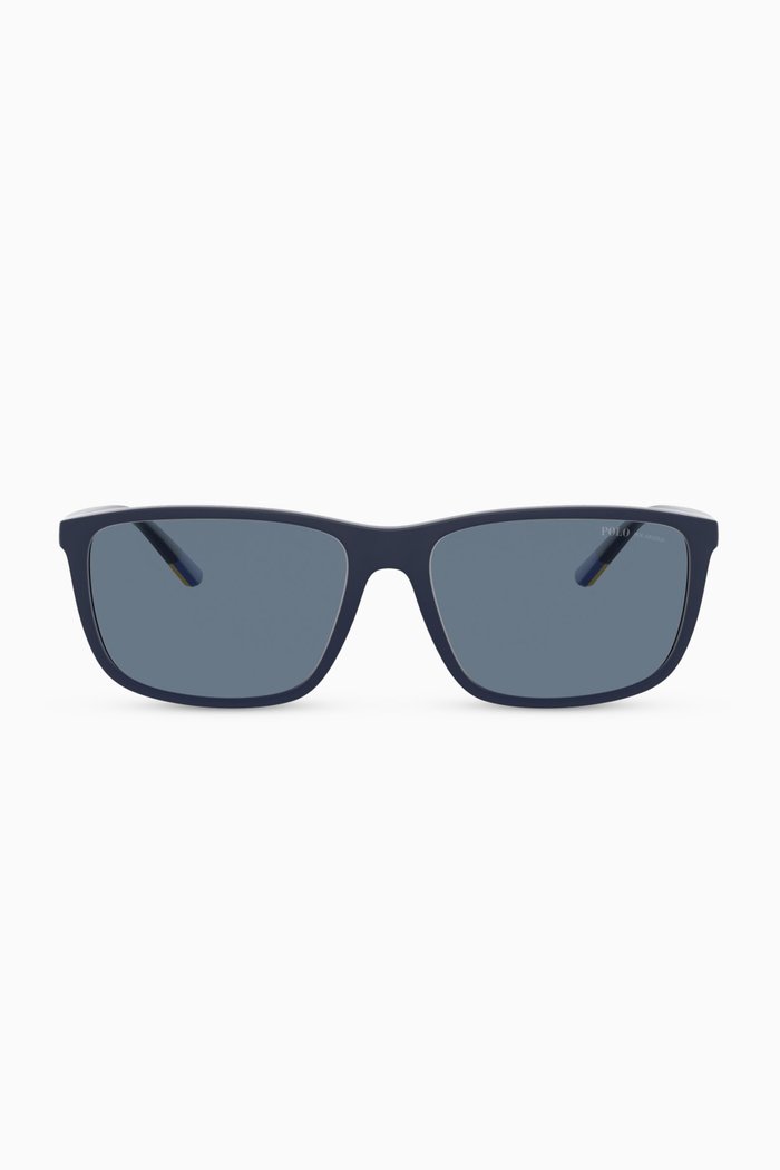 

D Frame Sunglasses in Acetate, Blue