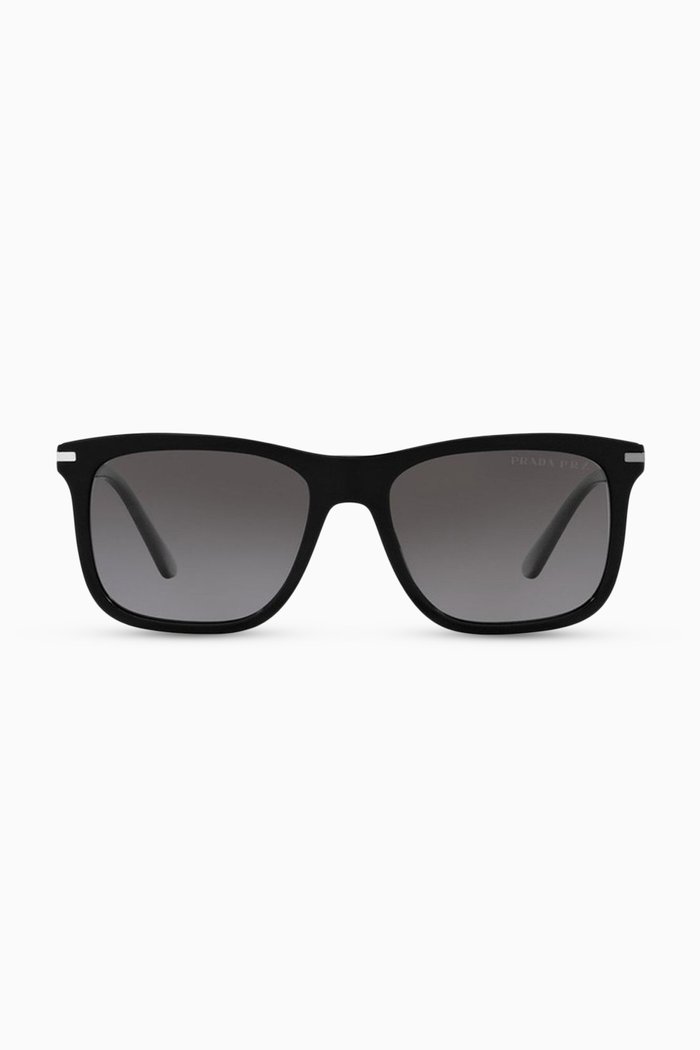 

Square D-Frame Sunglasses in Acetate, Black