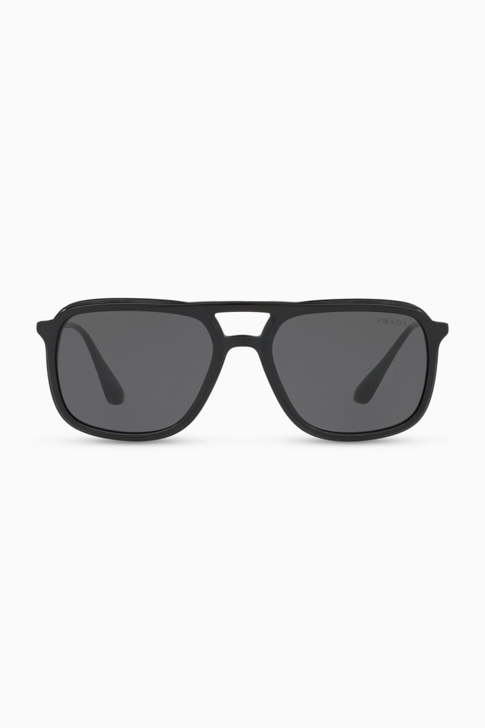 

Aviator Sunglasses in Acetate & Metal, Black