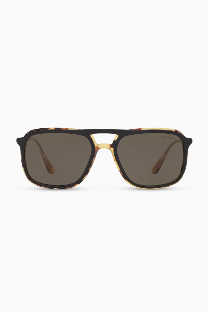 

Aviator Sunglasses in Acetate & Metal, Brown