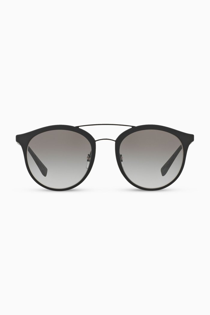 

Round Aviator Sunglasses in Metal, Black