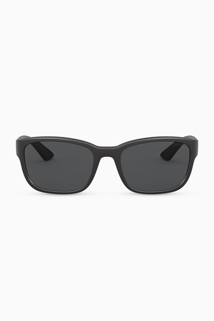 

Rectangular Sunglasses in Acetate, Black
