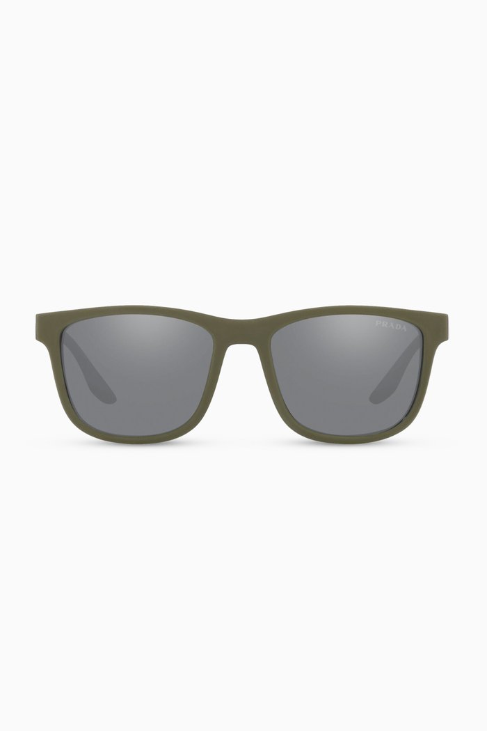 

Squared Sunglasses in Nylon Fibre, Green