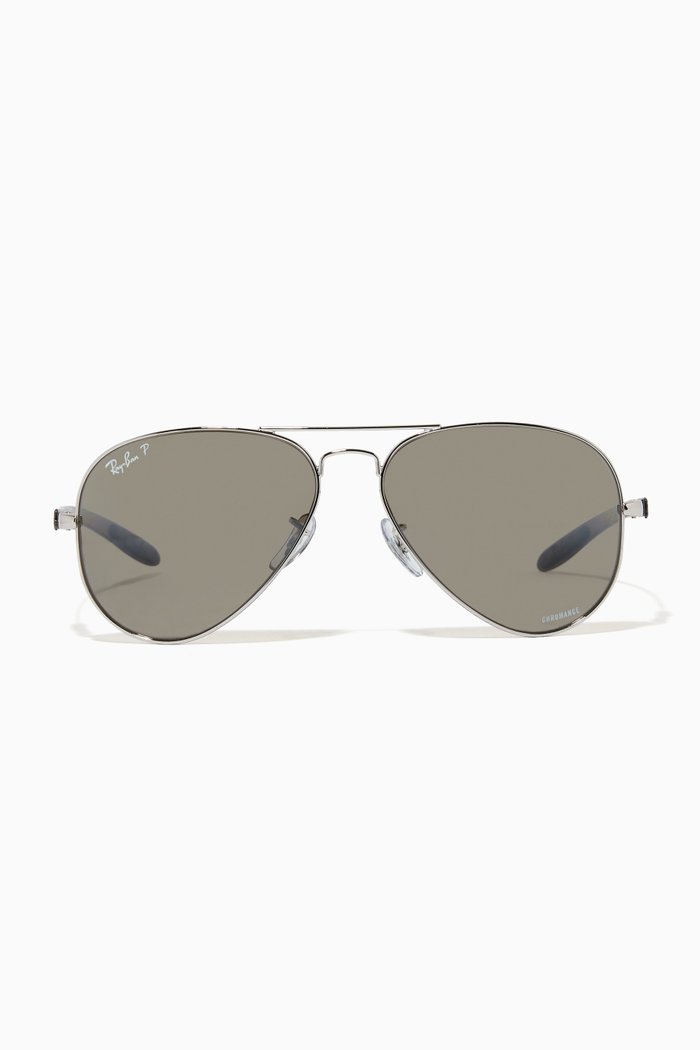 

RB8317 Chromance Pilot Sunglasses in Metal, Silver