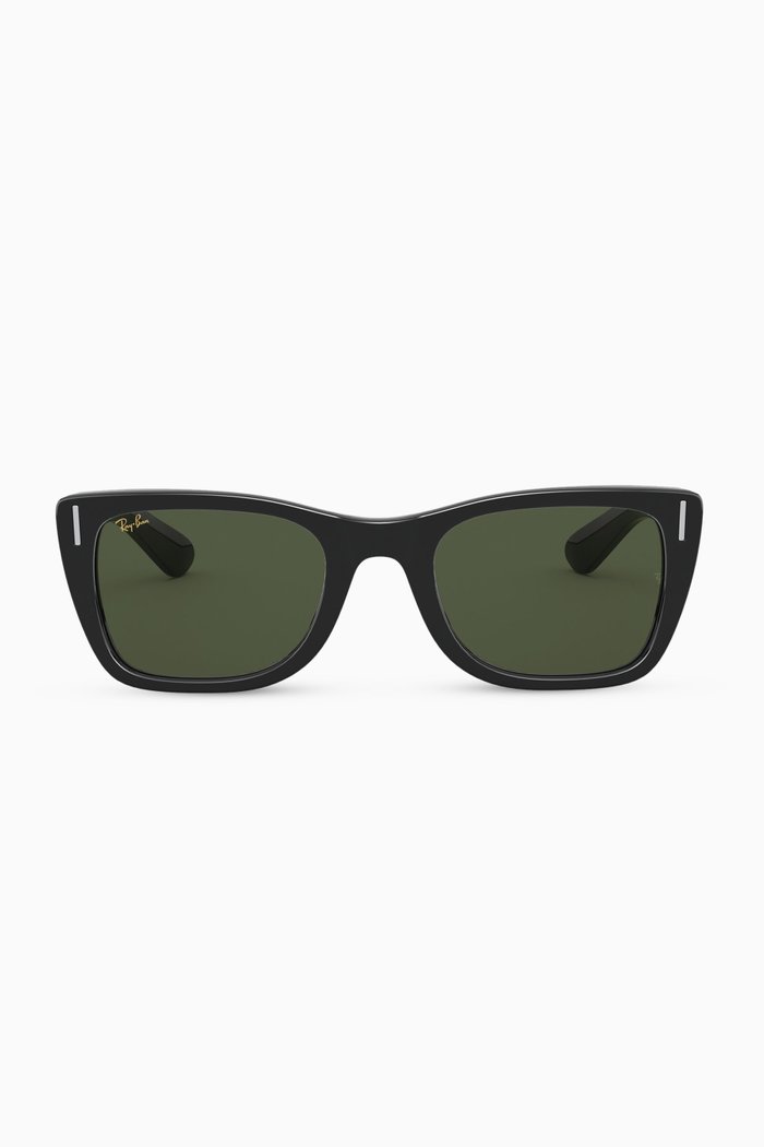 

Caribbean Rectangular Legend Sunglasses in Acetate, Black