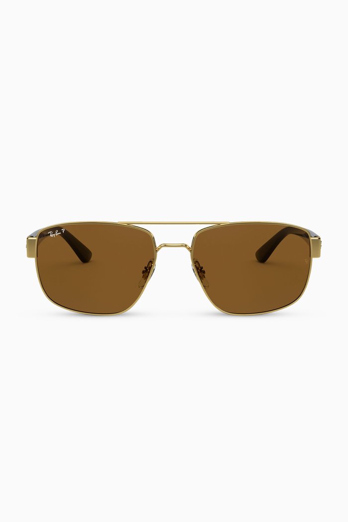 

Square Sunglasses in Steel, Gold